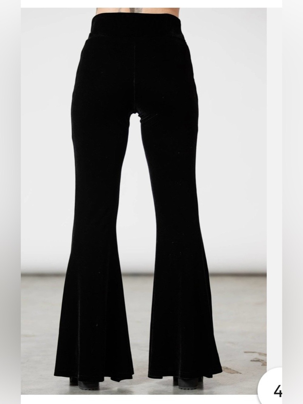 KILLSTAR Black High-Rise Velvet Flared Pants